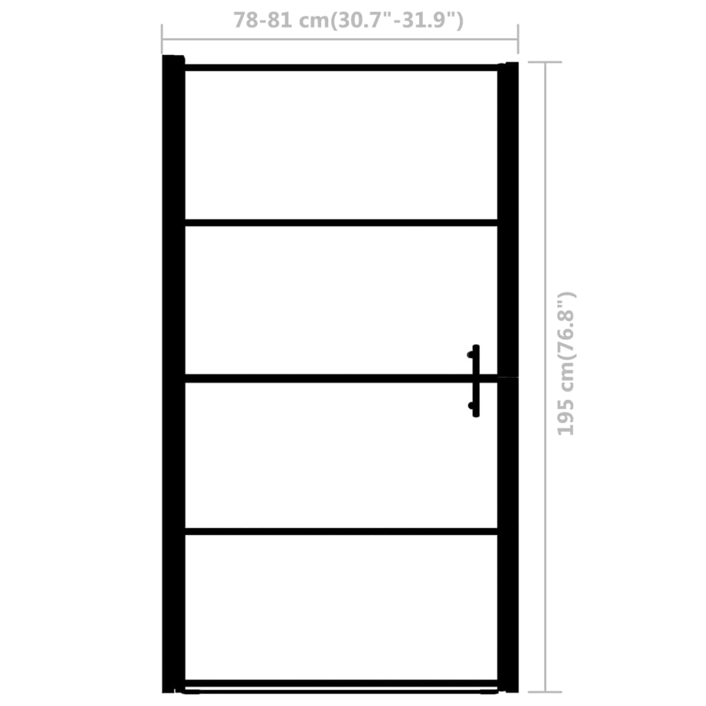 Suihkuovi karkaistu lasi 81x195 cm musta - Sisustajankoti.fi