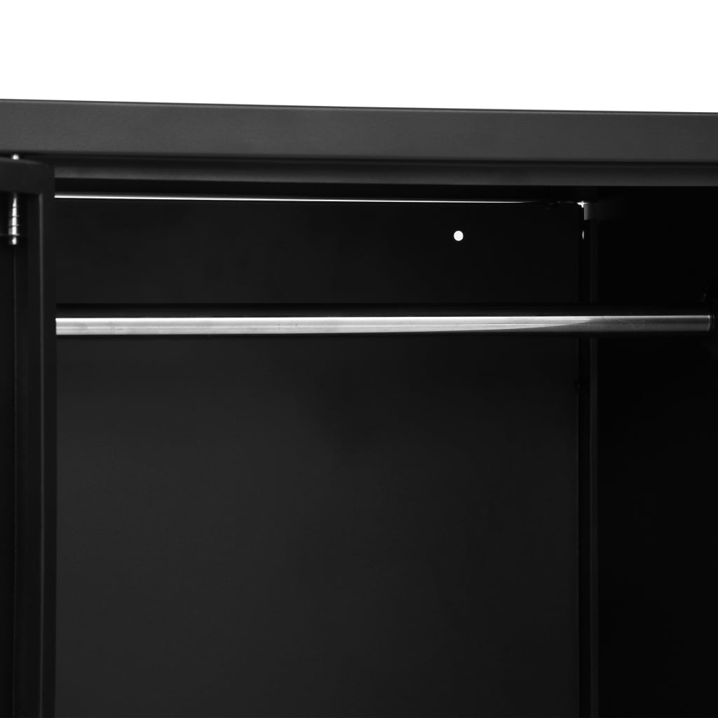 Vaatekaappi teollinen musta 90x40x140 cm teräs - Sisustajankoti.fi