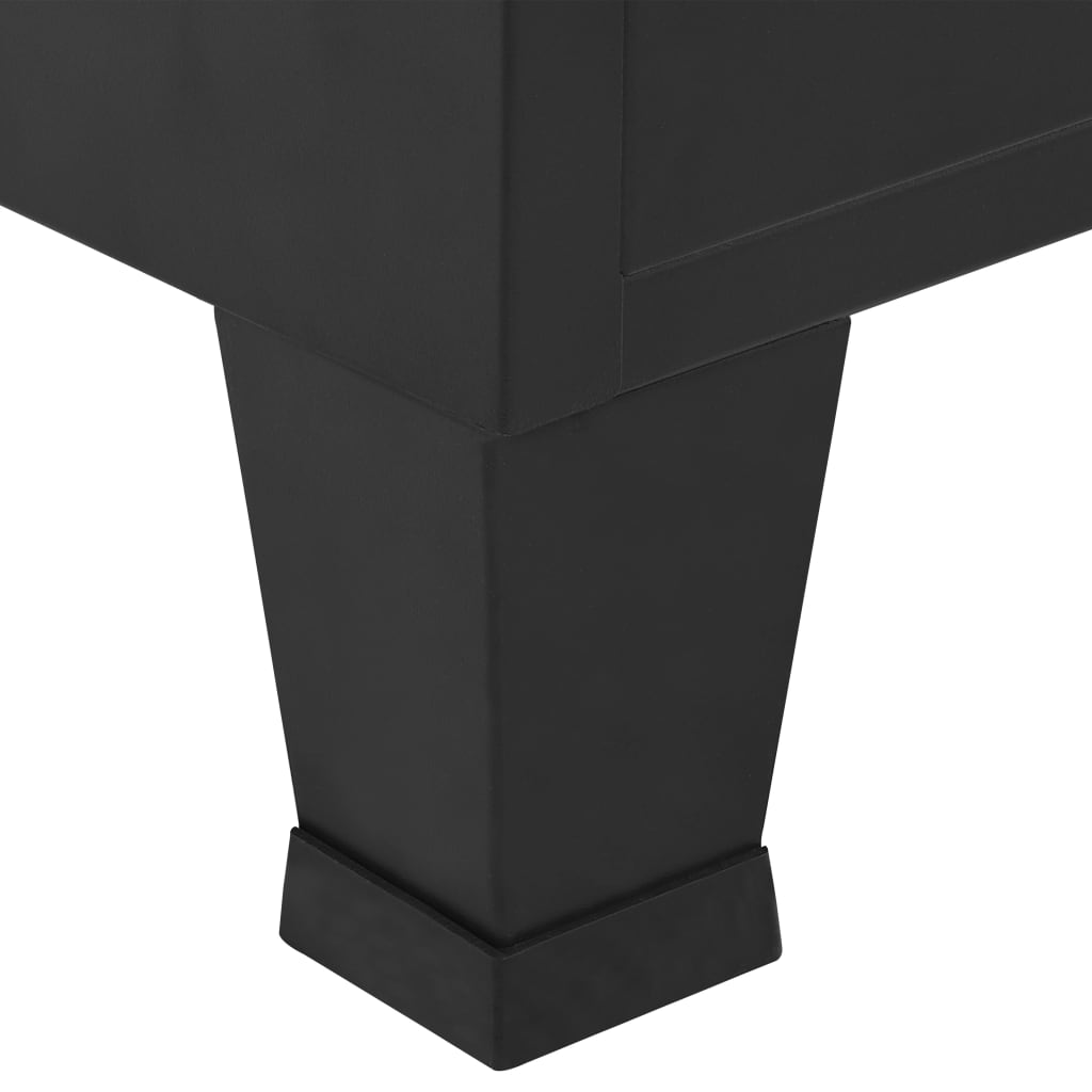 Vaatekaappi teollinen musta 90x40x140 cm teräs - Sisustajankoti.fi