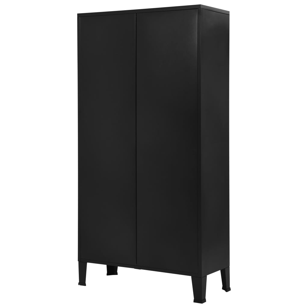 Kirjahylly teollinen musta 90x40x180 cm teräs - Sisustajankoti.fi