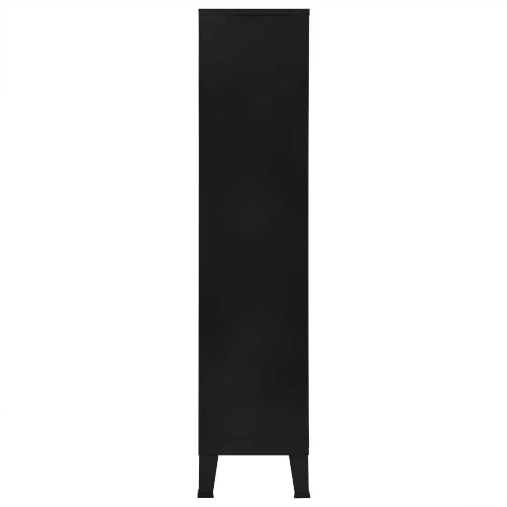 Kirjahylly teollinen musta 90x40x180 cm teräs - Sisustajankoti.fi