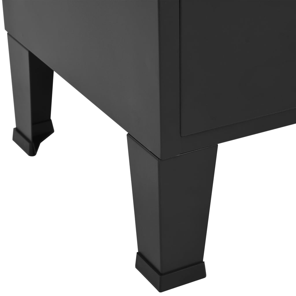 Kirjahylly teollinen musta 90x40x180 cm teräs - Sisustajankoti.fi