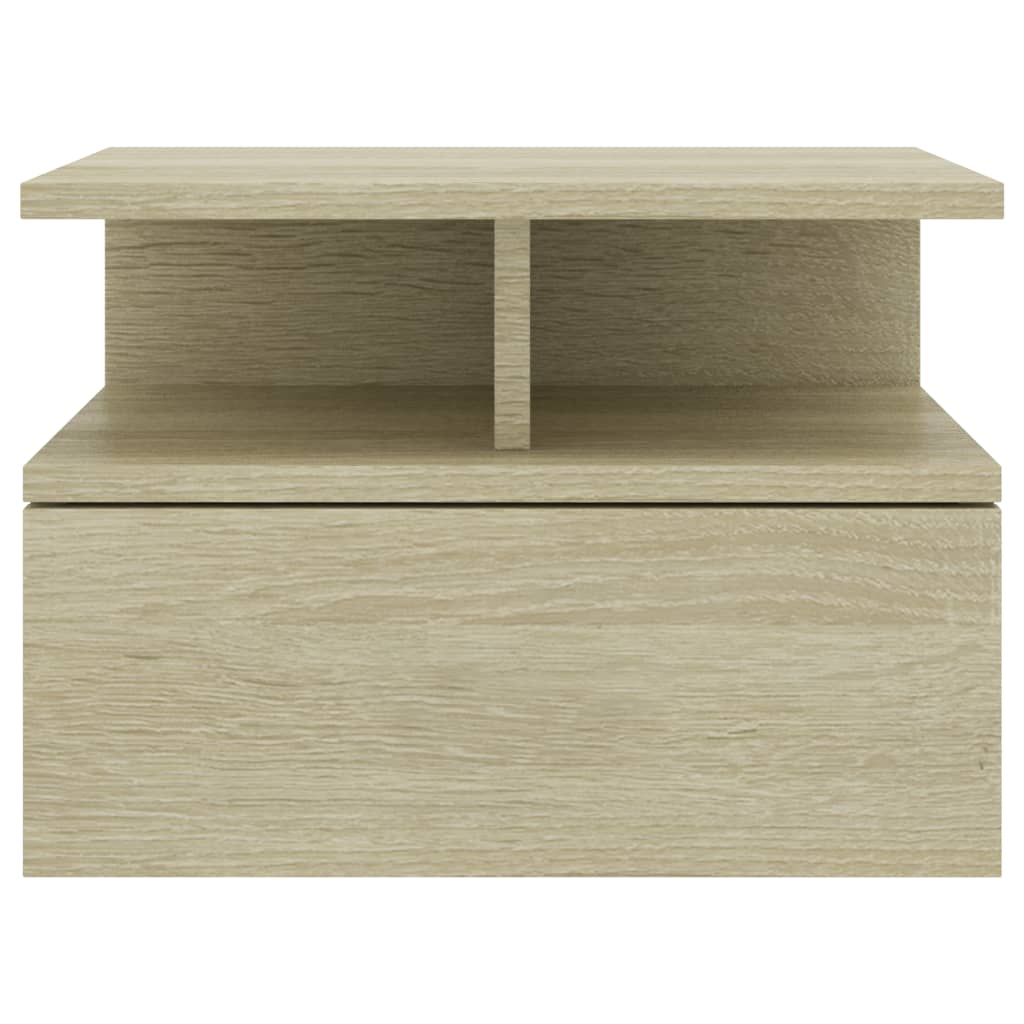 Kelluvat yöpöydät 2 kpl Sonoma-tammi 40x31x27 cm - Sisustajankoti.fi