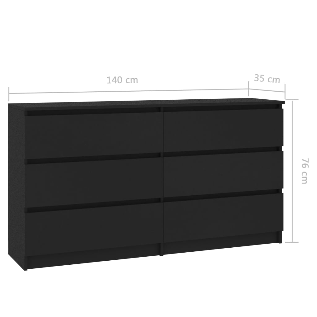 Senkki musta 140x35x76 cm - Sisustajankoti.fi