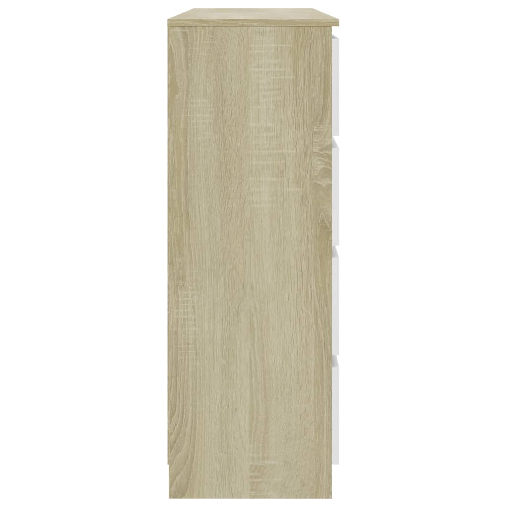Senkki valkoinen ja Sonoma-tammi 140x35x99 cm - Sisustajankoti.fi