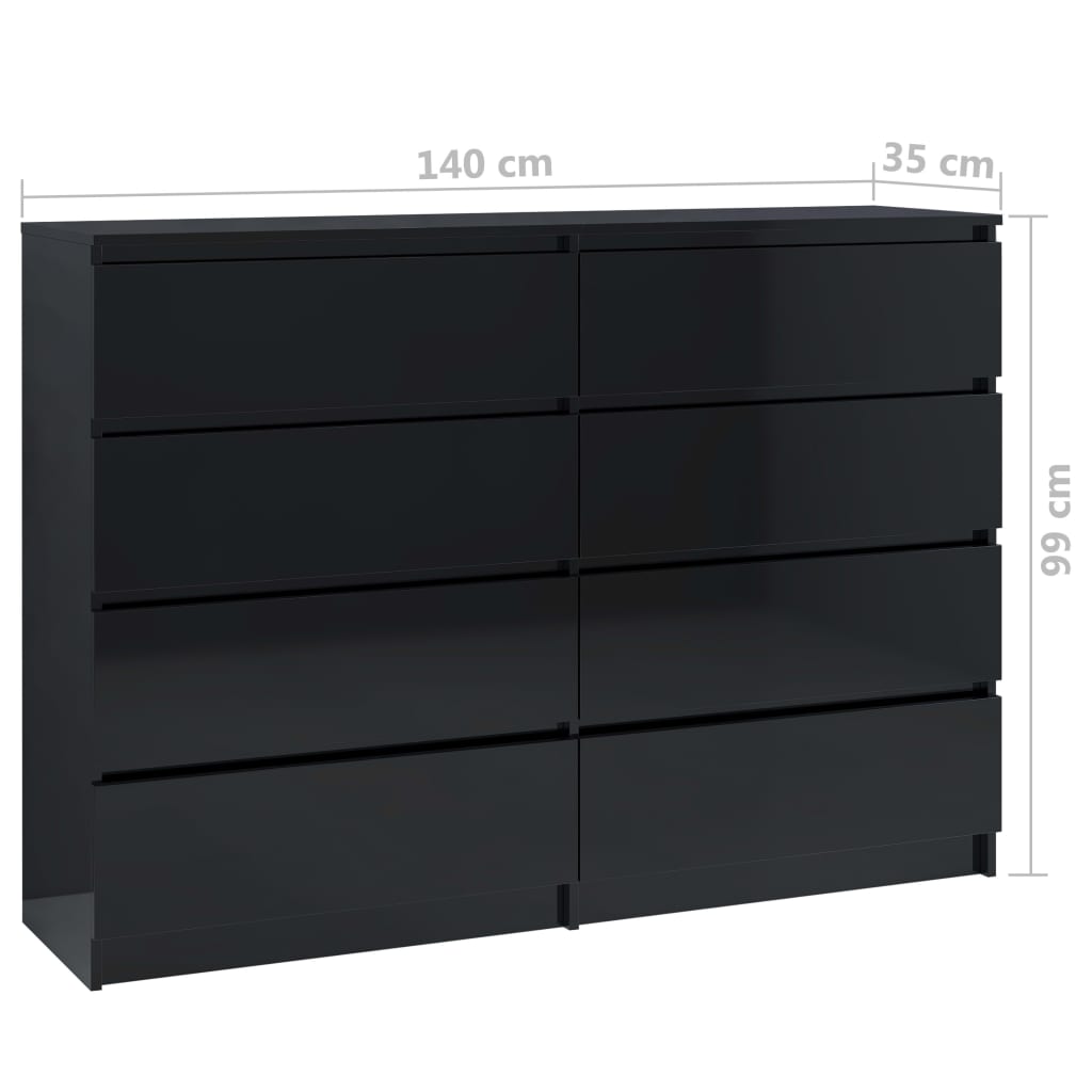 Senkki korkeakiilto musta 140x35x99 cm - Sisustajankoti.fi