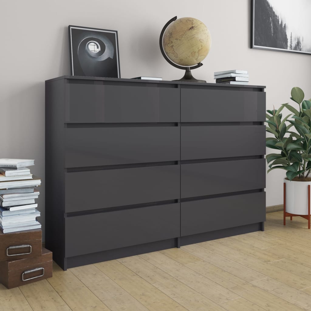 Senkki korkeakiilto harmaa 140x35x99 cm - Sisustajankoti.fi
