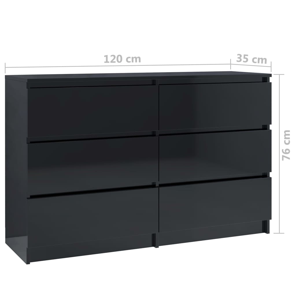 Senkki korkeakiilto musta 120x35x76 cm - Sisustajankoti.fi