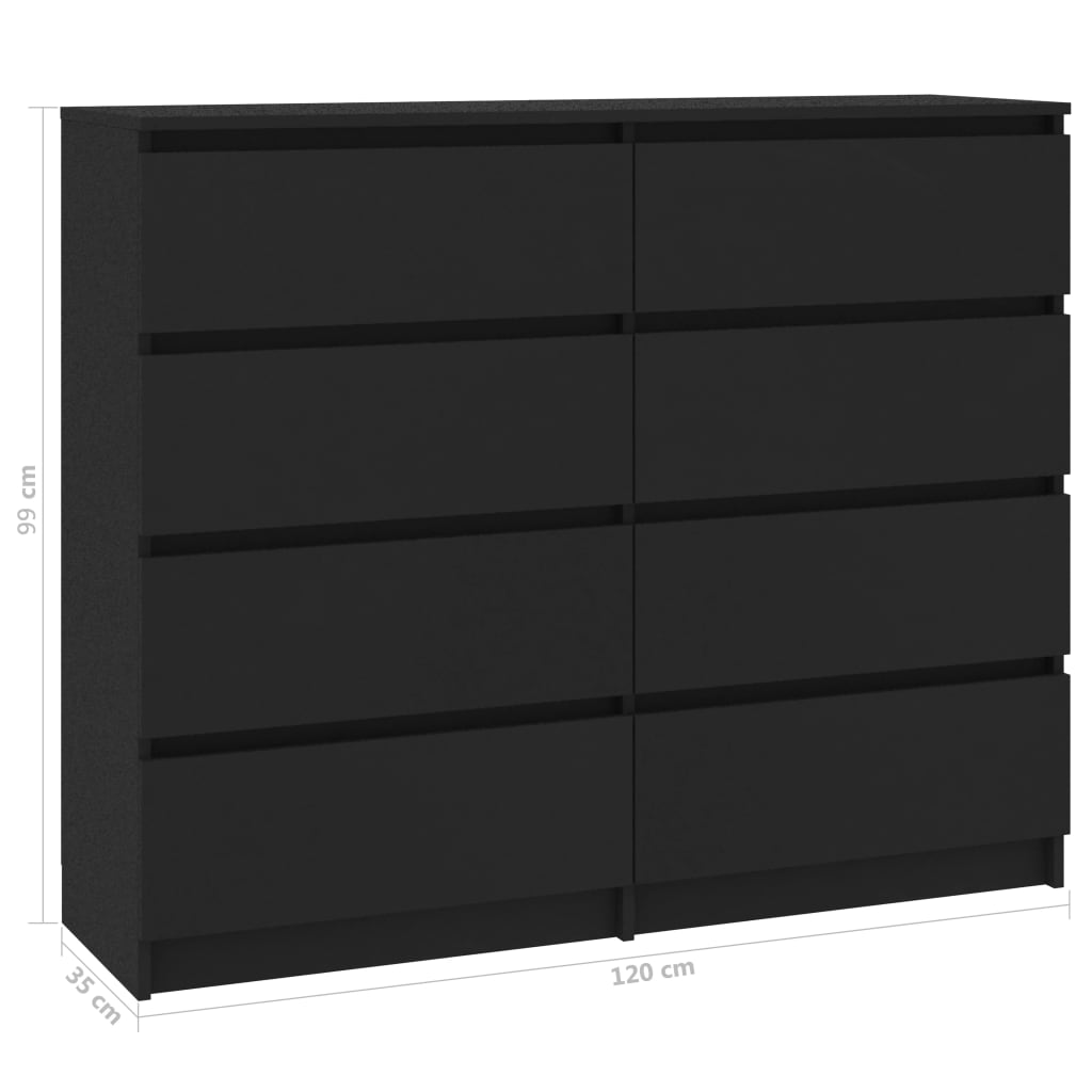 Laatikosto senkki musta 120x35x99 cm - Sisustajankoti.fi