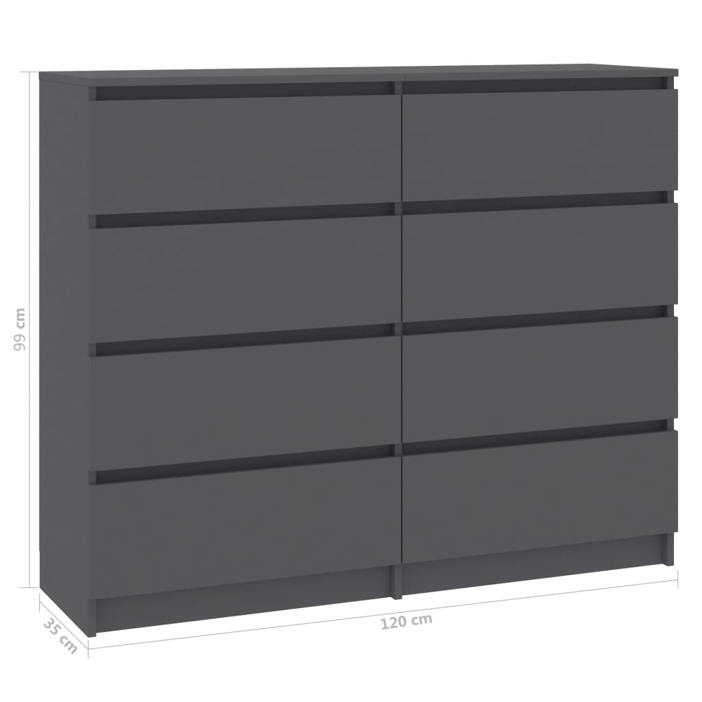 Laatikosto senkki harmaa 120x35x99 cm - Sisustajankoti.fi