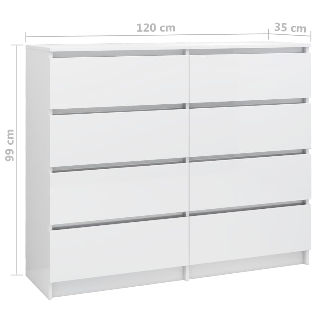 Laatikosto senkki korkeakiilto valkoinen 120x35x99 cm - Sisustajankoti.fi