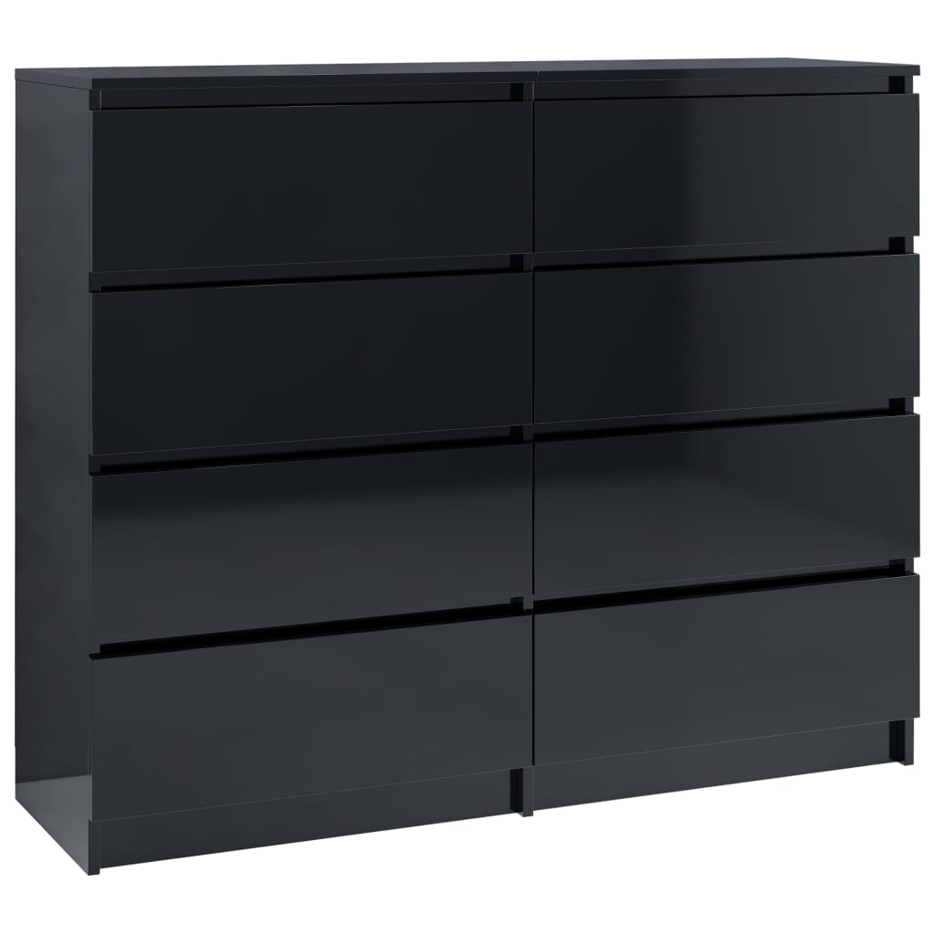 Laatikosto senkki korkeakiilto musta 120x35x99 cm - Sisustajankoti.fi