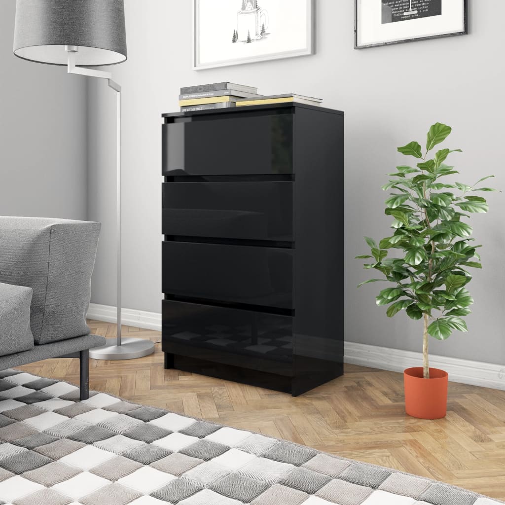 Senkki korkeakiilto musta 60x35x98,5 cm tekninen puu - Sisustajankoti.fi