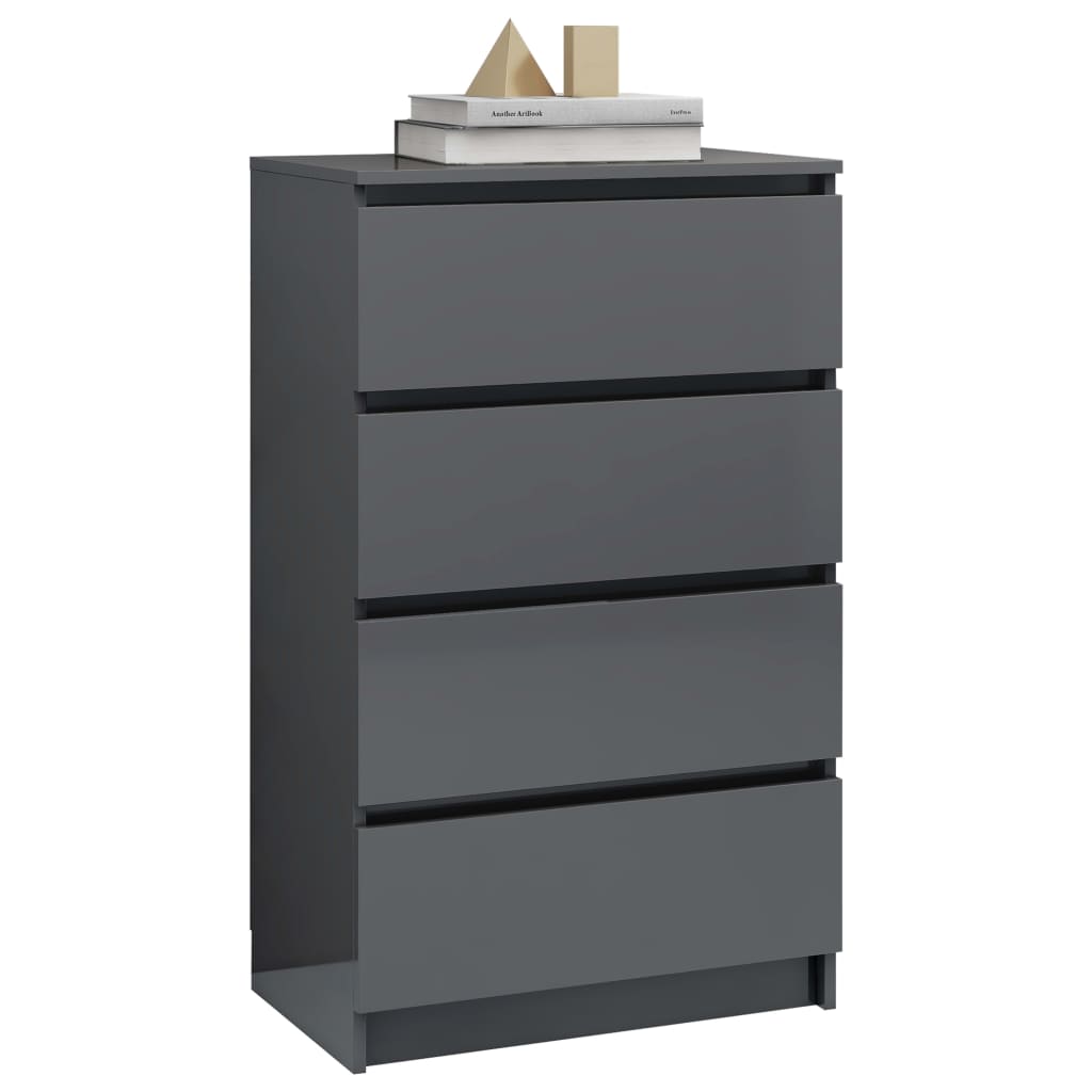 Senkki korkeakiilto harmaa 60x35x98,5 cm tekninen puu - Sisustajankoti.fi