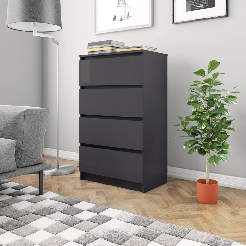 Senkki korkeakiilto harmaa 60x35x98,5 cm tekninen puu - Sisustajankoti.fi