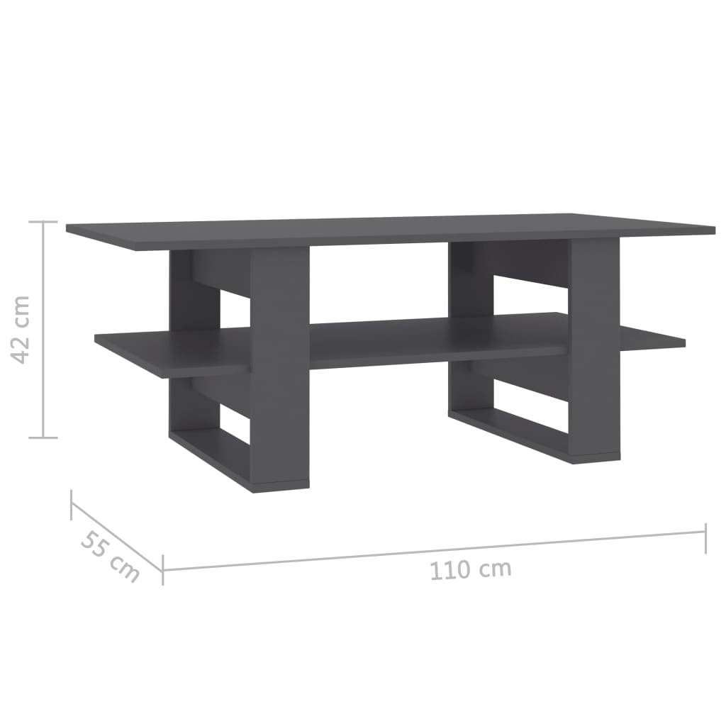 Sohvapöytä harmaa 110x55x42 cm - Sisustajankoti.fi