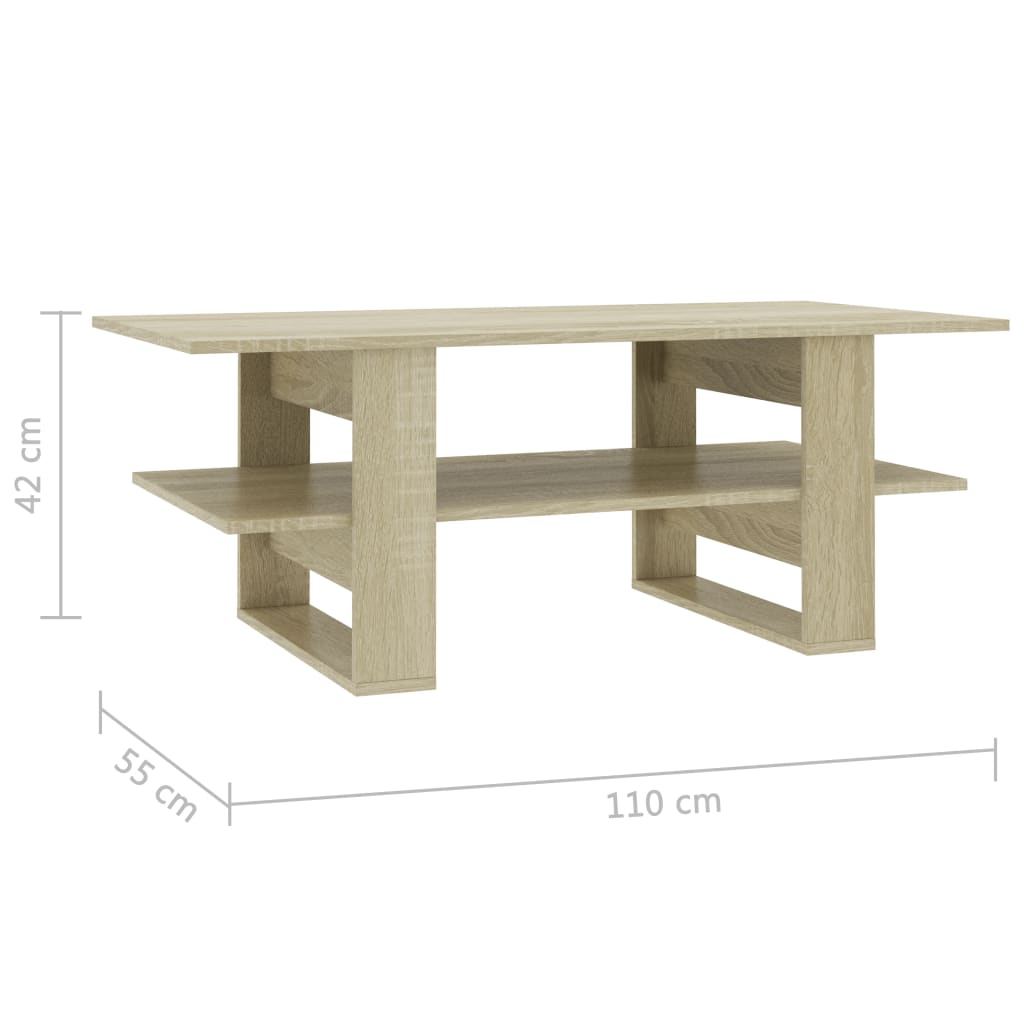 Sohvapöytä tammi 110x55x42 cm - Sisustajankoti.fi