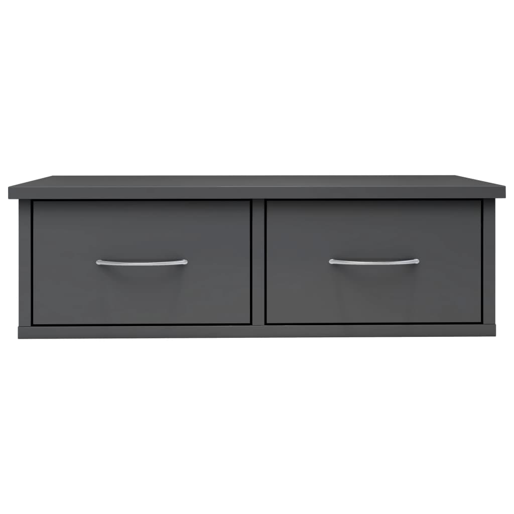Seinälaatikkohylly korkeakiilto harmaa 60x26x18,5 cm - Sisustajankoti.fi