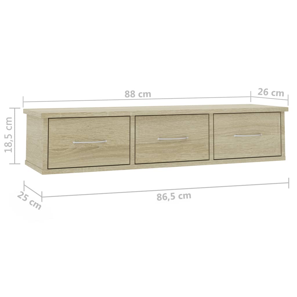 Seinälaatikkohylly tammi 88x26x18,5 cm - Sisustajankoti.fi
