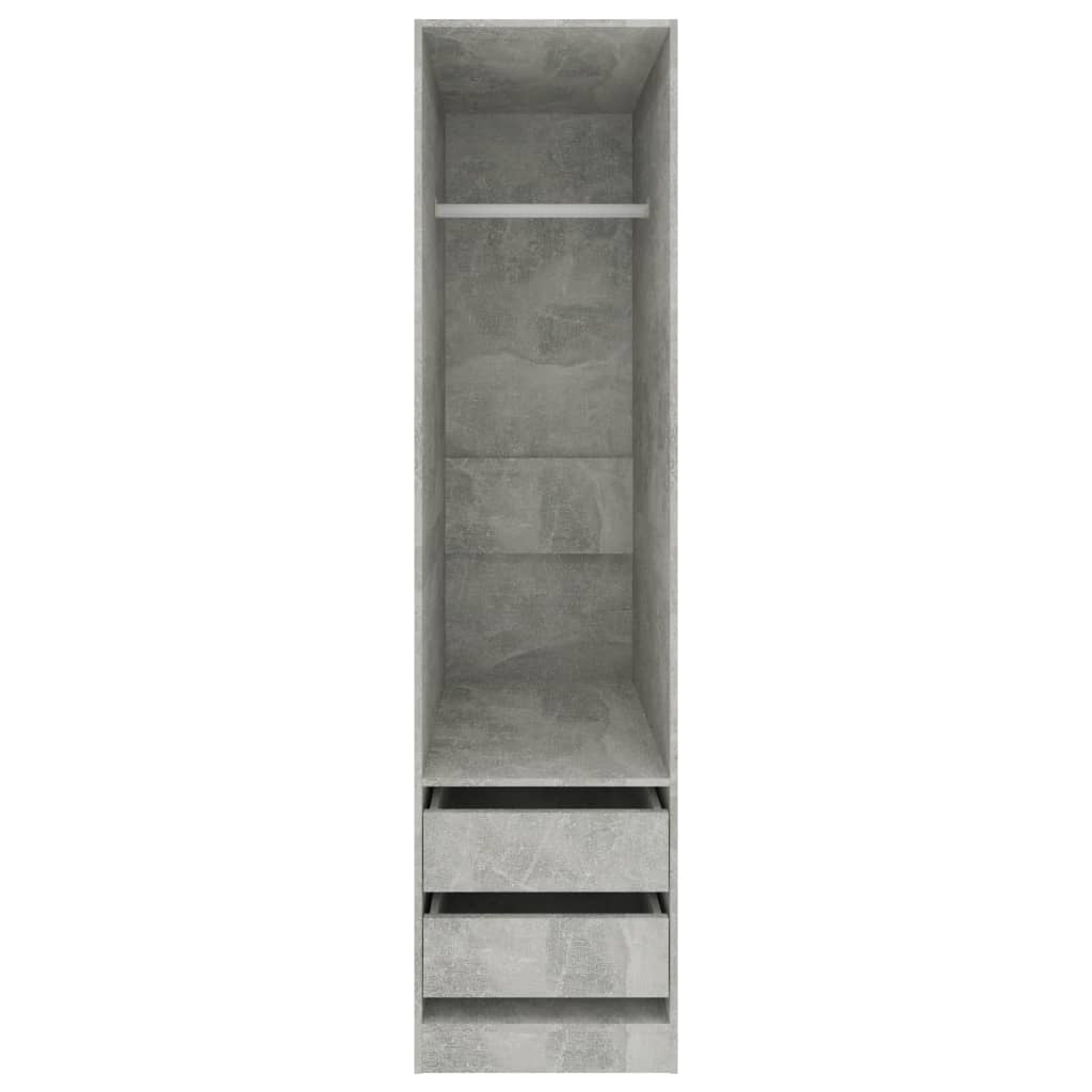 Vaatekaappi vetolaatikoilla betoninharmaa 50x50x200cm - Sisustajankoti.fi