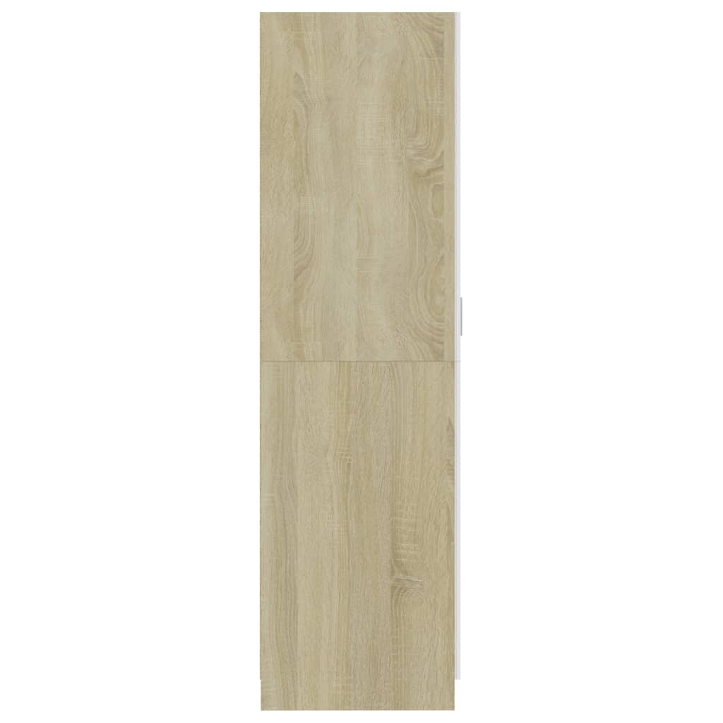Vaatekaappi valkoinen ja Sonoma-tammi 80x52x180 cm - Sisustajankoti.fi