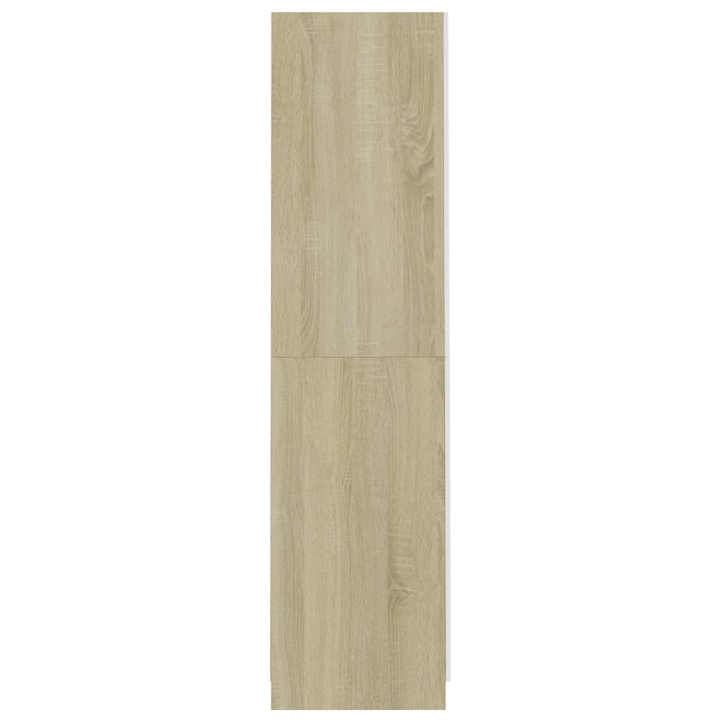 Vaatekaappi valkoinen ja Sonoma-tammi 90x52x200 cm - Sisustajankoti.fi