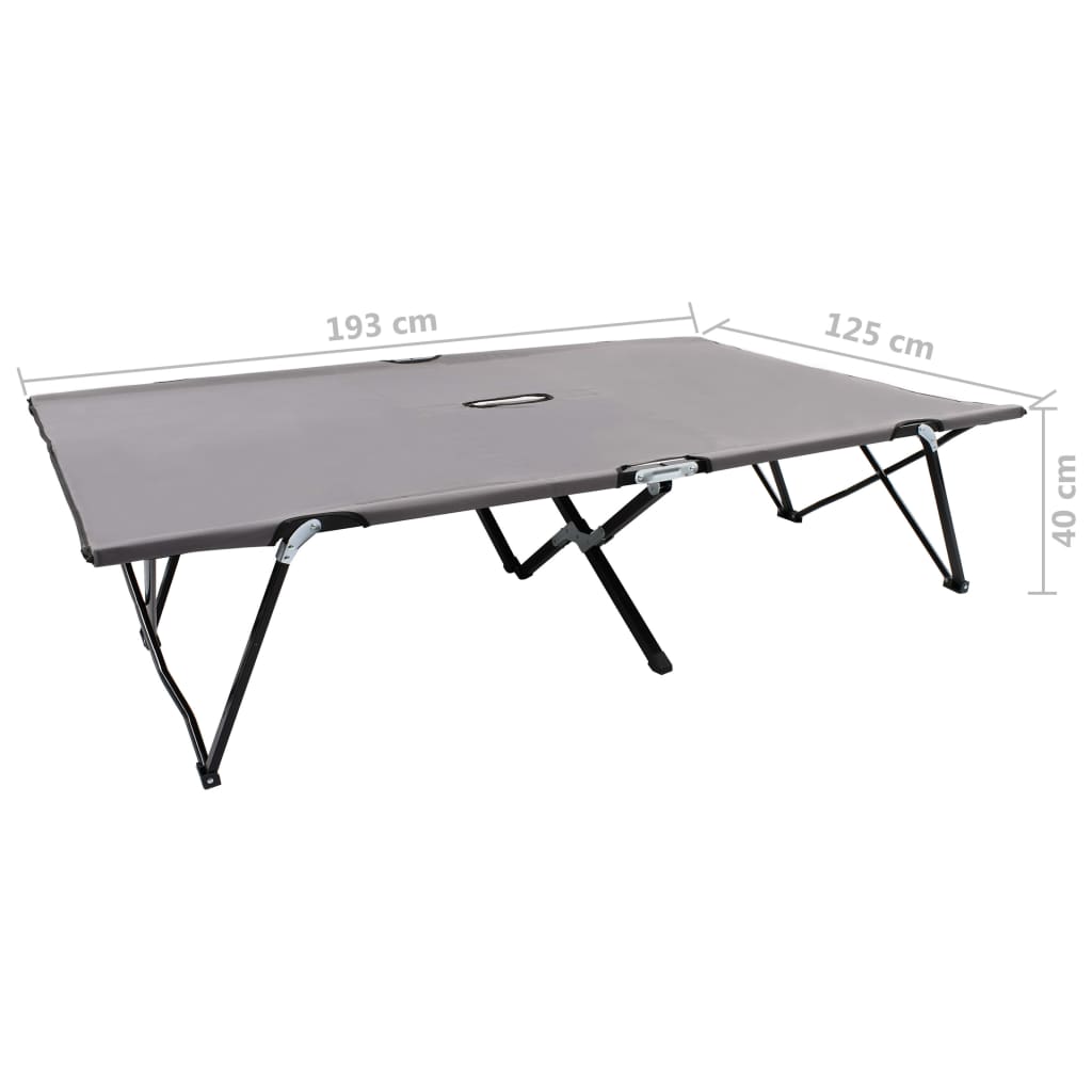 Kahden hengen kokoontaitettava aurinkotuoli harmaa teräs - Sisustajankoti.fi