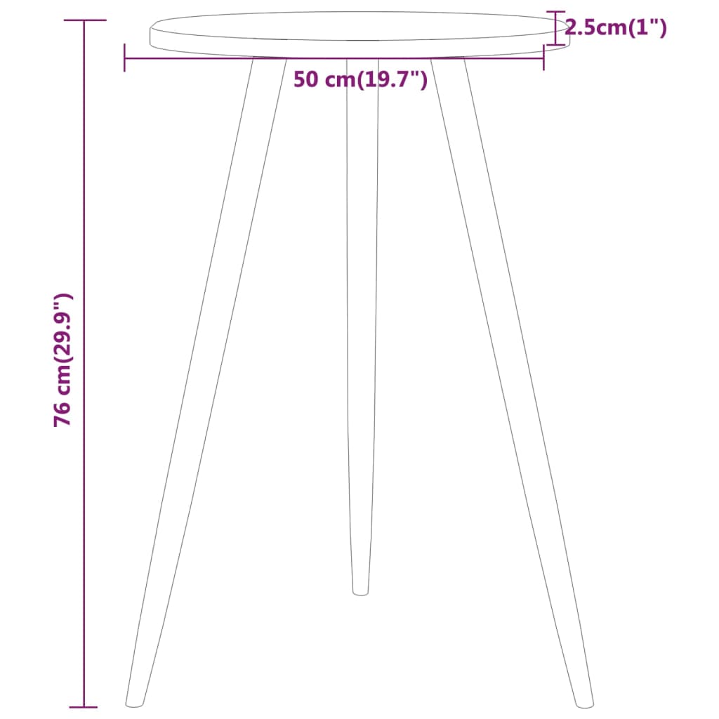 Bistropöytä harmaa Ø50x76 cm MDF ja rauta - Sisustajankoti.fi