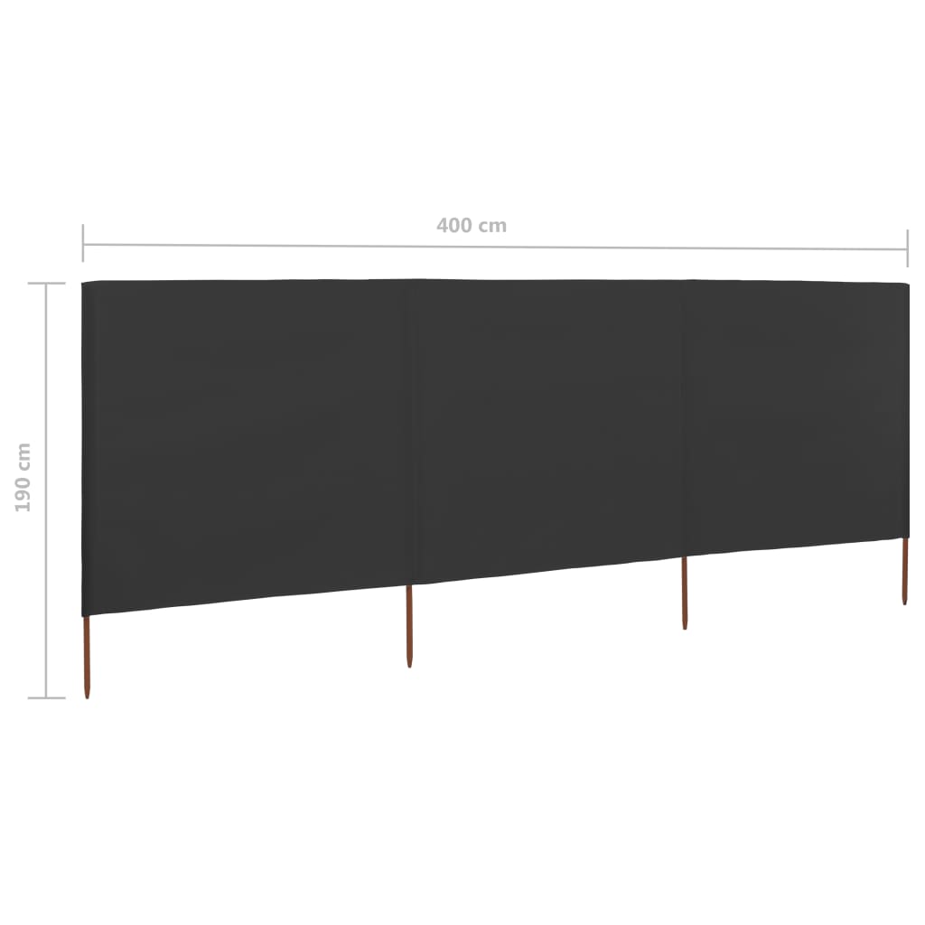 Tuulensuojakangas 3 paneelilla 400x160 cm antrasiitti - Sisustajankoti.fi