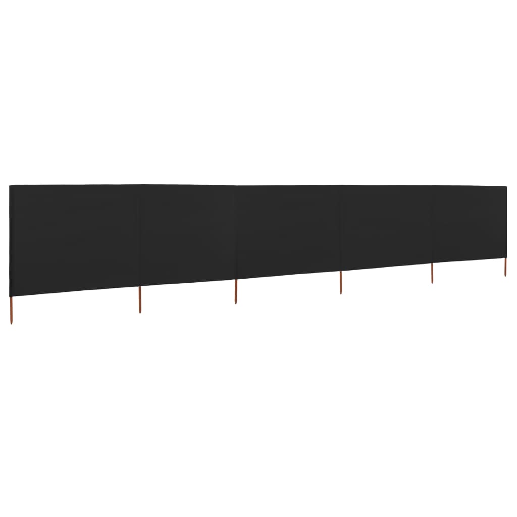 Tuulensuojakangas 5 paneelilla 600x80 cm musta - Sisustajankoti.fi