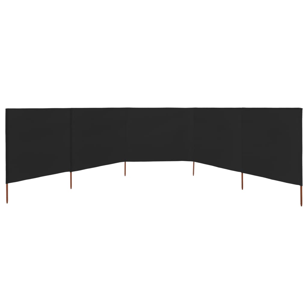 Tuulensuojakangas 5 paneelilla 600x80 cm musta - Sisustajankoti.fi