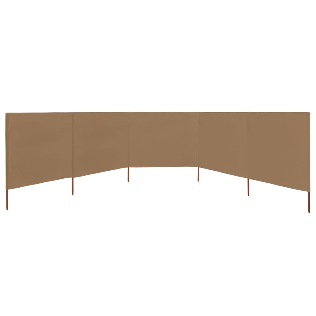 Tuulensuojakangas 5 paneelilla 600x120 cm ruskeanharmaa - Sisustajankoti.fi