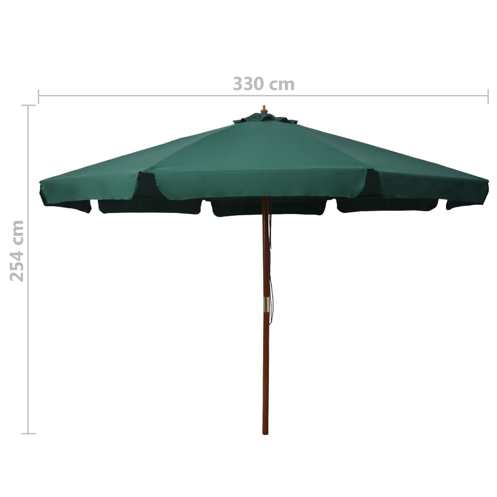 Aurinkovarjo puurunko 330 cm vihreä - Sisustajankoti.fi