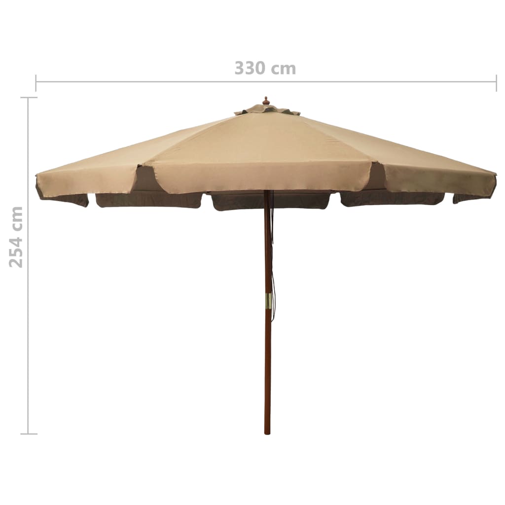 Aurinkovarjo puurunko 330 cm ruskeanharmaa - Sisustajankoti.fi