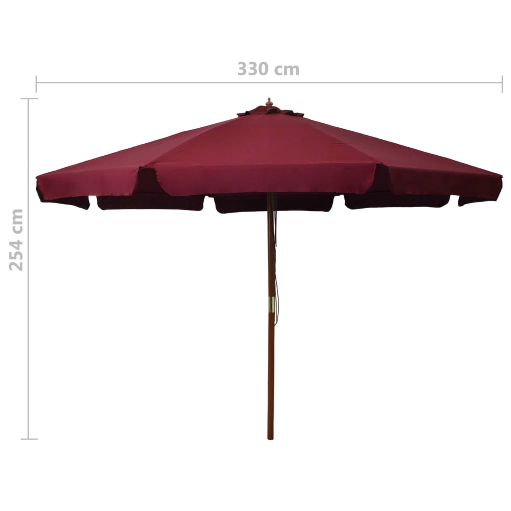 Aurinkovarjo puurunko 330 cm viininpunainen - Sisustajankoti.fi