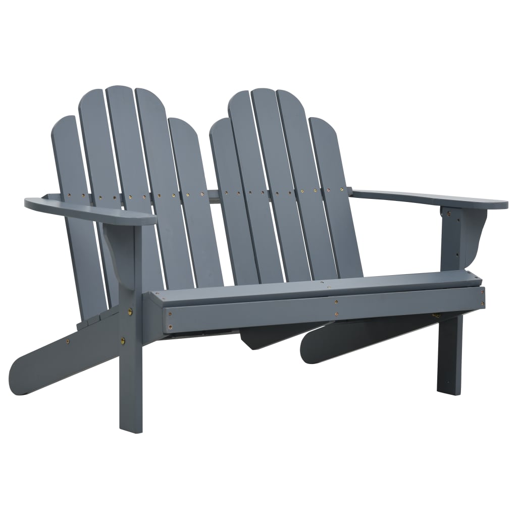 Tupla Adirondack-tuoli puu harmaa - Sisustajankoti.fi