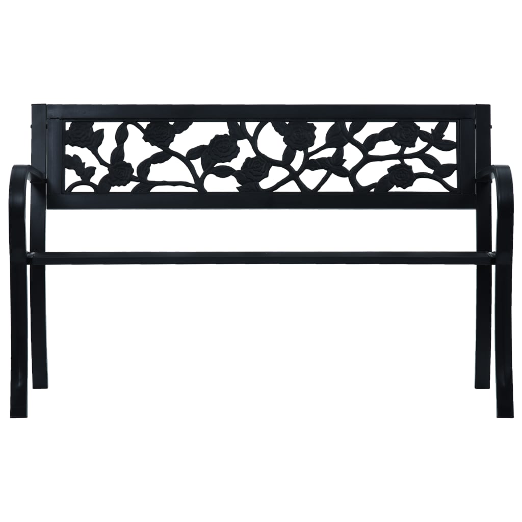 Puutarhapenkki 125 cm musta teräs - Sisustajankoti.fi