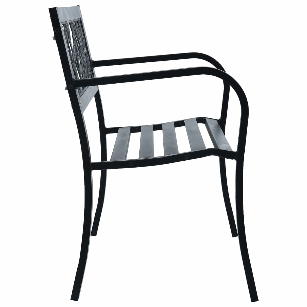 Puutarhapenkki 125 cm musta teräs - Sisustajankoti.fi
