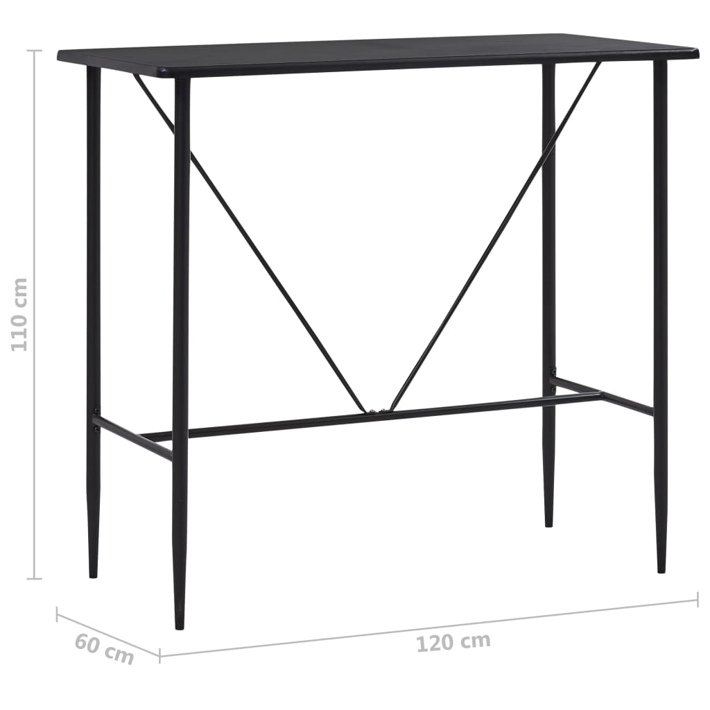 Baaripöytä musta 120x60x110 cm - Sisustajankoti.fi