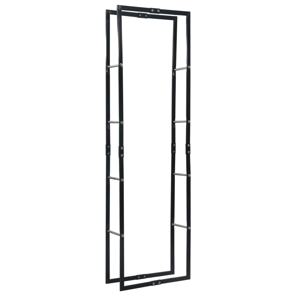 Polttopuuteline musta 60x25x200 cm teräs - Sisustajankoti.fi
