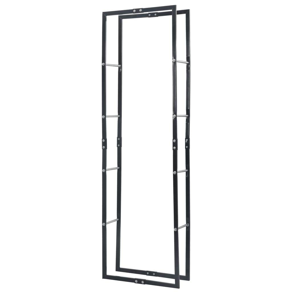 Polttopuuteline musta 60x25x200 cm teräs - Sisustajankoti.fi