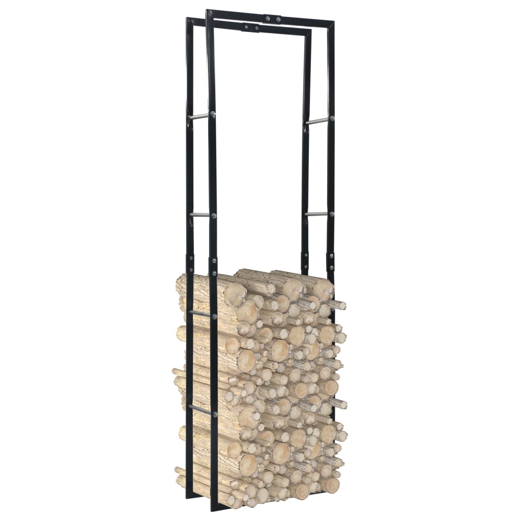 Polttopuuteline musta 60x25x200 cm teräs - Sisustajankoti.fi