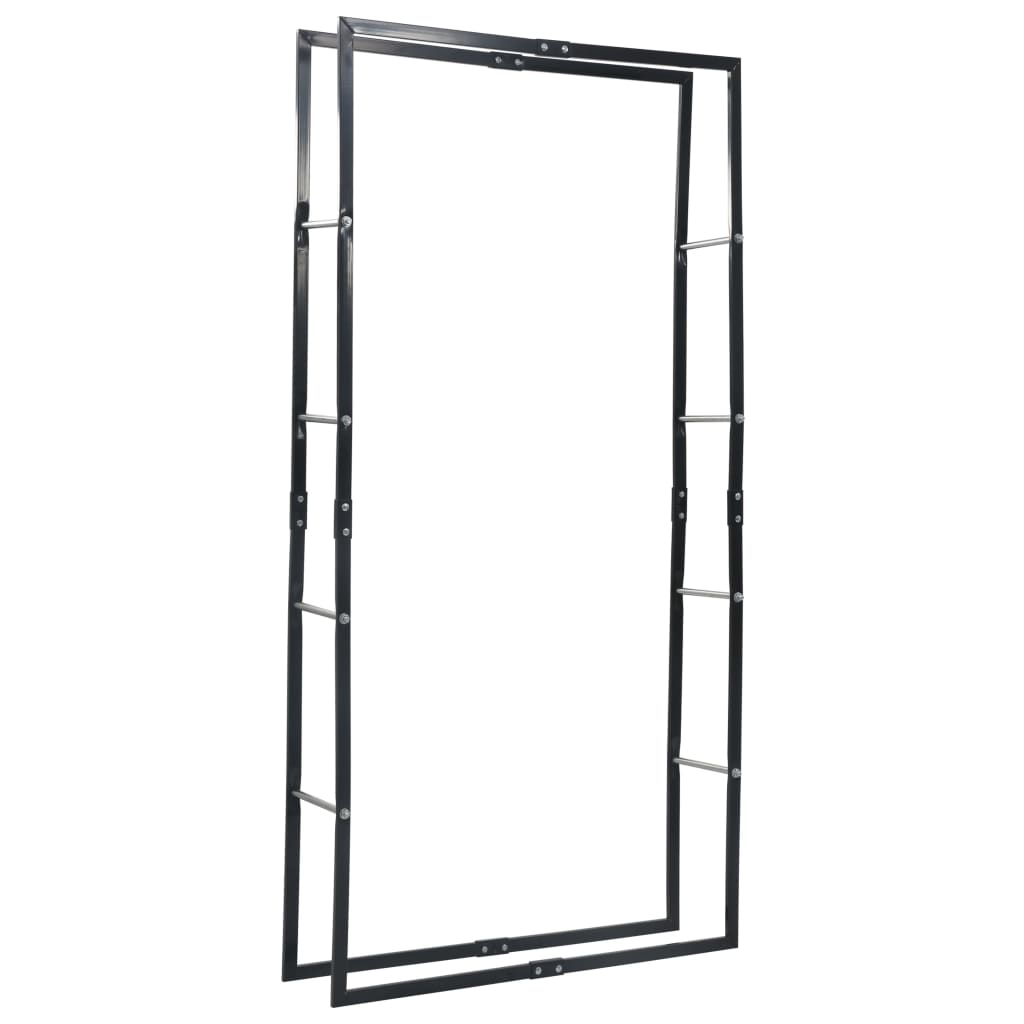 Polttopuuteline musta 100x25x200 cm teräs - Sisustajankoti.fi