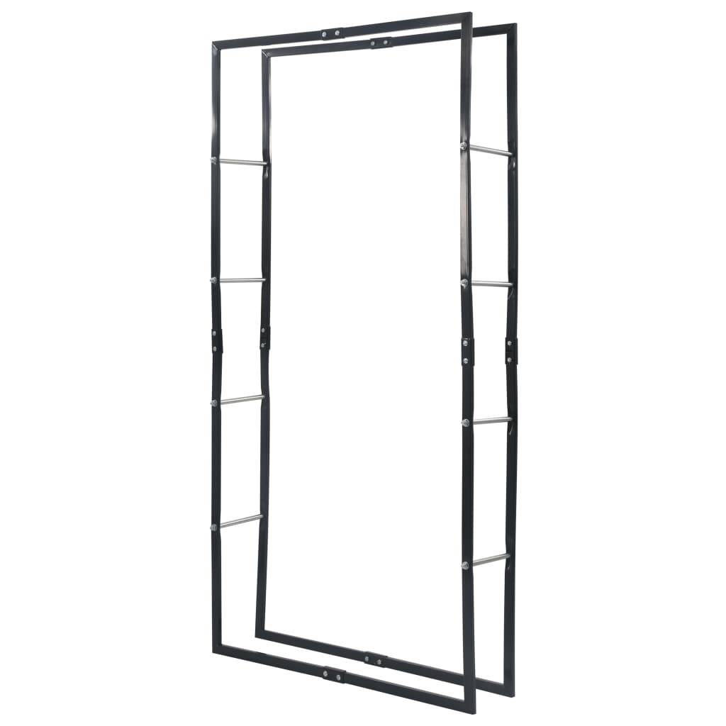 Polttopuuteline musta 100x25x200 cm teräs - Sisustajankoti.fi