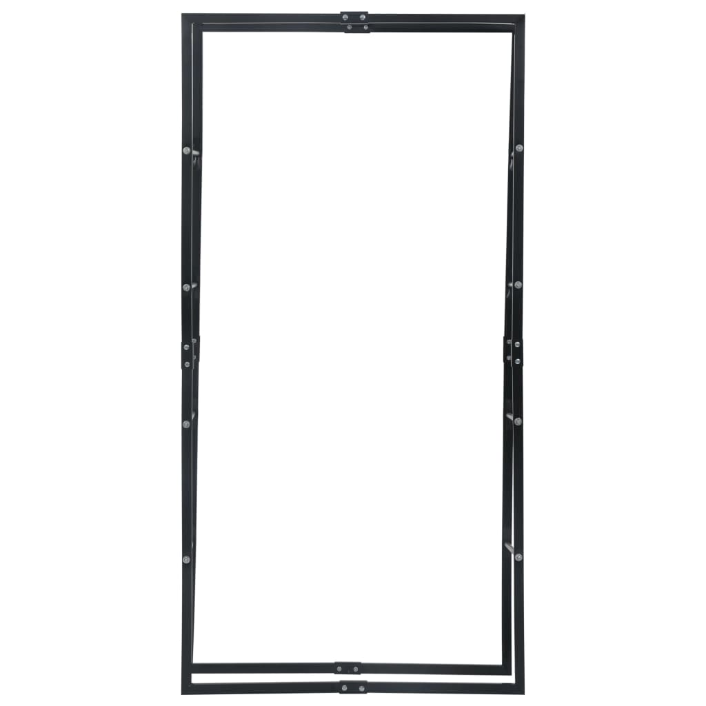 Polttopuuteline musta 100x25x200 cm teräs - Sisustajankoti.fi