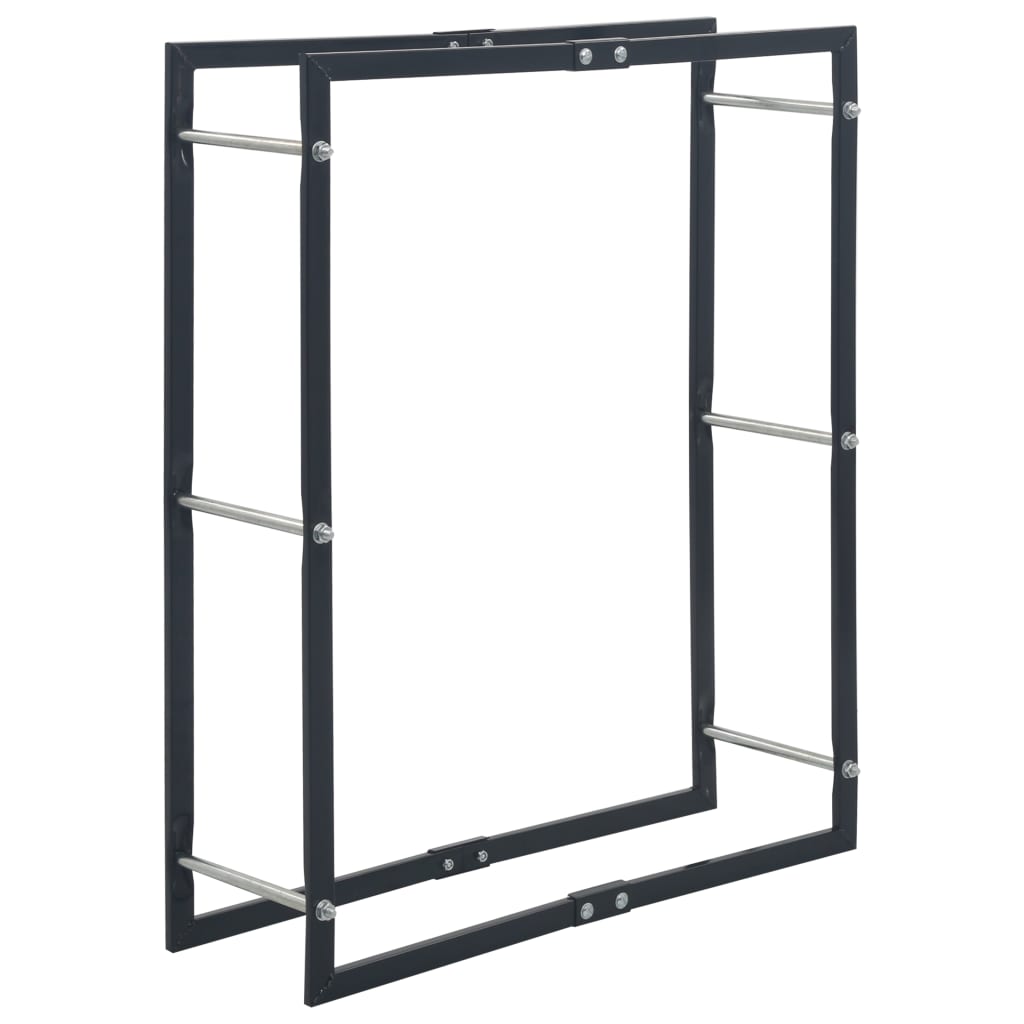 Polttopuuteline musta 80x25x100 cm teräs - Sisustajankoti.fi