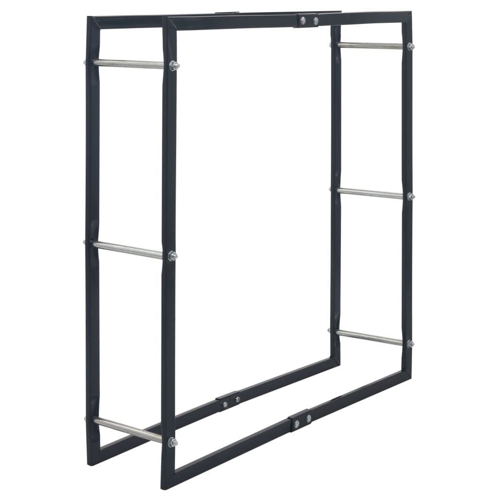 Polttopuuteline musta 100x25x100 cm teräs - Sisustajankoti.fi