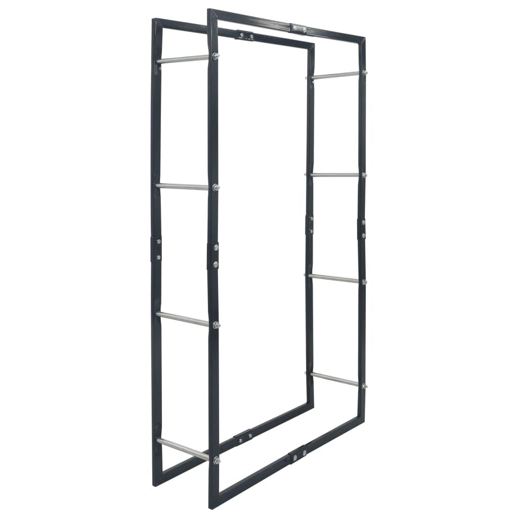 Polttopuuteline musta 80x25x150 cm teräs - Sisustajankoti.fi