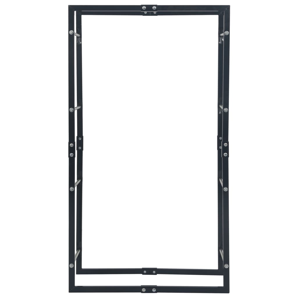 Polttopuuteline musta 80x25x150 cm teräs - Sisustajankoti.fi