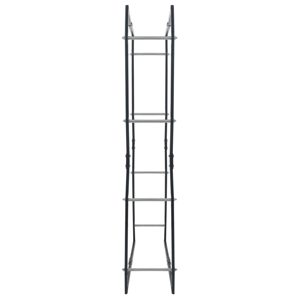 Polttopuuteline musta 80x25x150 cm teräs - Sisustajankoti.fi